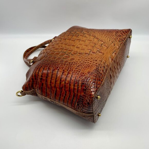 Brahmin Pecan Melbourne Croc Embossed Duxbury Domed Satchel - Picture 8 of 10